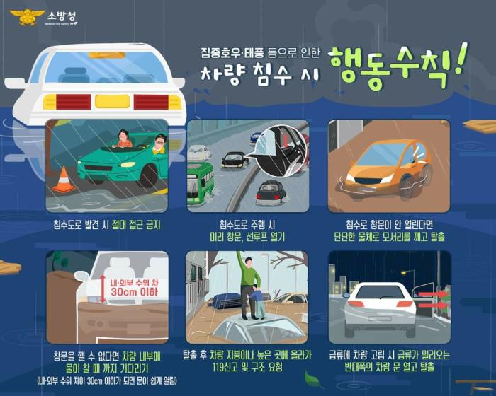“급류에 갇힌 차, 탈출법은? 통영소방서가 알려드립니다” 기사 이미지