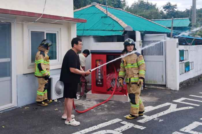 통영소방서, 산림 인접 마을에 비상소화장치 설치 기사 이미지
